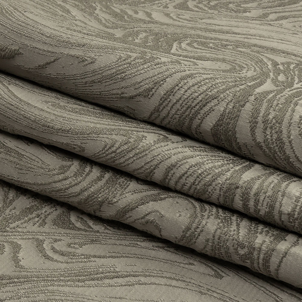 Cotton and Recycled Polyester Drapery Jacquard - Slate Marbled Lines - British Imported Folded