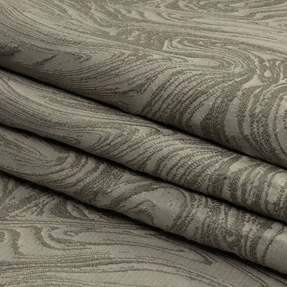 Cotton and Recycled Polyester Drapery Jacquard - Slate Marbled Lines - British Imported Folded