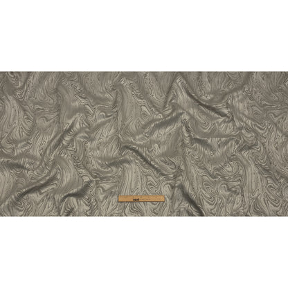 Cotton and Recycled Polyester Drapery Jacquard - Slate Marbled Lines - British Imported Full