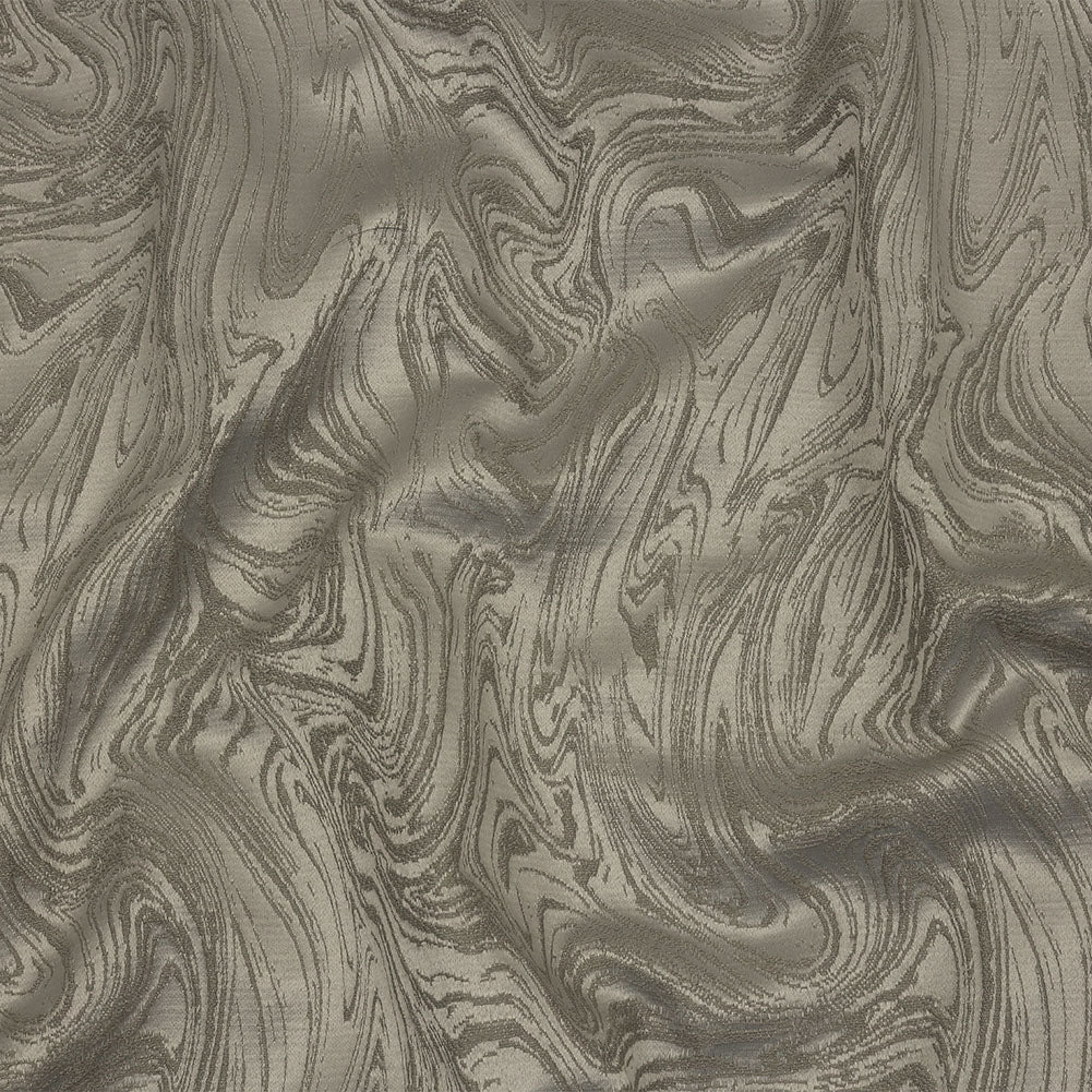 Cotton and Recycled Polyester Drapery Jacquard - Slate Marbled Lines - British Imported
