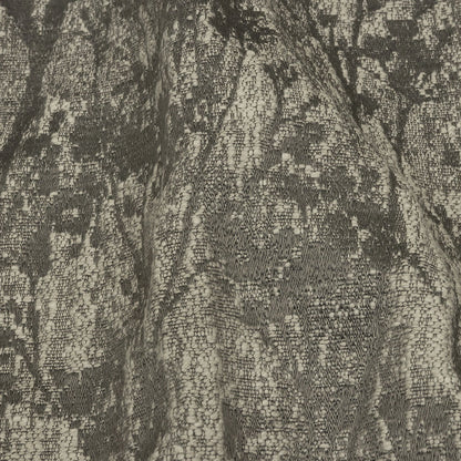 Cotton and Recycled Polyester Drapery Jacquard - Graphite Misty Foliage - British Imported Detail