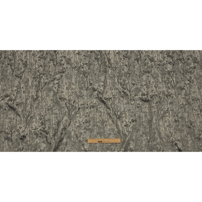 Cotton and Recycled Polyester Drapery Jacquard - Graphite Misty Foliage - British Imported Full
