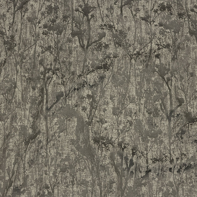 Cotton and Recycled Polyester Drapery Jacquard - Graphite Misty Foliage - British Imported