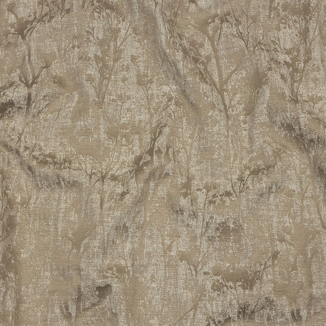 Cotton and Recycled Polyester Drapery Jacquard - Latte Misty Foliage - British Imported