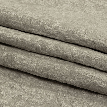 Cotton and Recycled Polyester Drapery Jacquard - Silver Misty Foliage - British Imported Folded