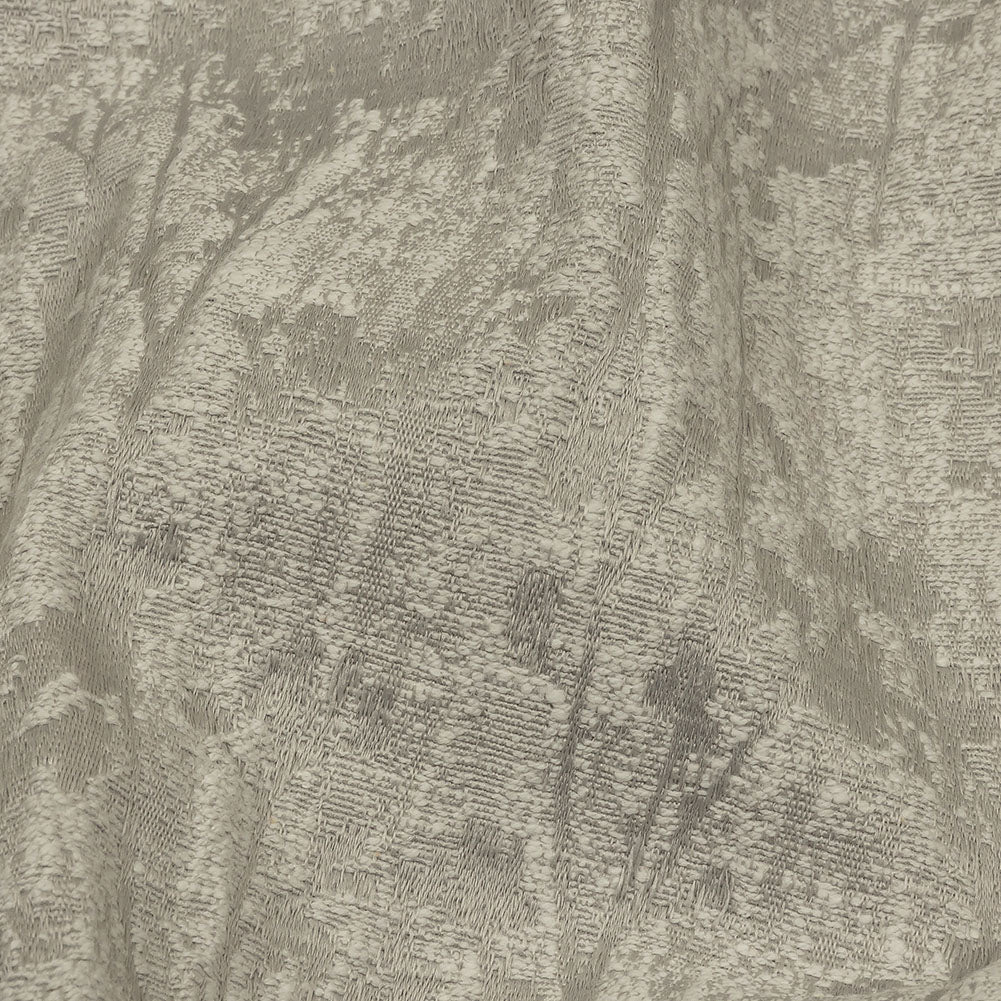 Cotton and Recycled Polyester Drapery Jacquard - Silver Misty Foliage - British Imported Detail
