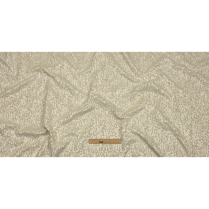Cotton and Recycled Polyester Drapery Jacquard - Champagne Bark-Like Abstract - British Imported Full