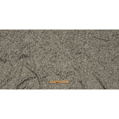 Cotton and Recycled Polyester Drapery Jacquard - Graphite Bark-Like Abstract - British Imported Full