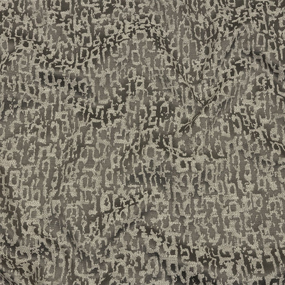Cotton and Recycled Polyester Drapery Jacquard - Graphite Bark-Like Abstract - British Imported
