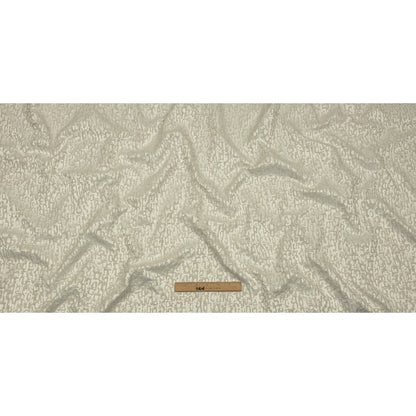 Cotton and Recycled Polyester Drapery Jacquard - Ivory Bark-Like Abstract - British Imported Full