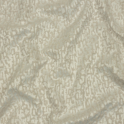 Cotton and Recycled Polyester Drapery Jacquard - Ivory Bark-Like Abstract - British Imported