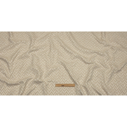 Cotton and Recycled Polyester Drapery Jacquard - Champagne Distressed Zig Zags - British Imported Full