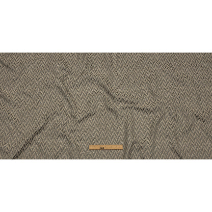 Cotton and Recycled Polyester Drapery Jacquard - Mole Distressed Zig Zags - British Imported Full