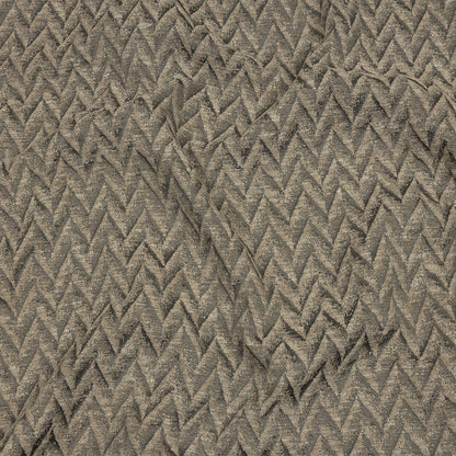 Cotton and Recycled Polyester Drapery Jacquard - Mole Distressed Zig Zags - British Imported