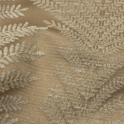 Cotton and Recycled Polyester Drapery Jacquard - Caramel Leaf Chains - British Imported Detail