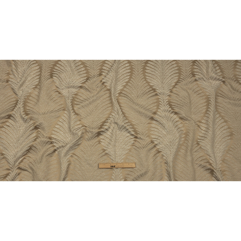 Cotton and Recycled Polyester Drapery Jacquard - Caramel Leaf Chains - British Imported Full