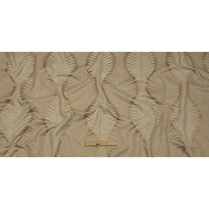 Cotton and Recycled Polyester Drapery Jacquard - Caramel Leaf Chains - British Imported Full