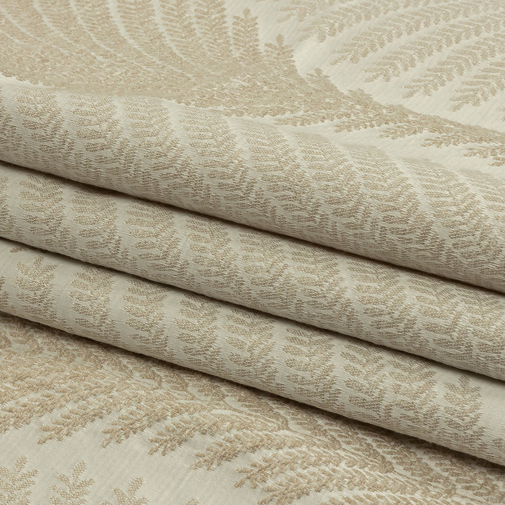 Cotton and Recycled Polyester Drapery Jacquard - Champagne Leaf Chains - British Imported Folded