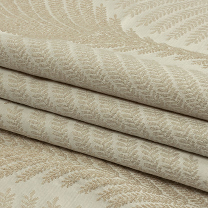 Cotton and Recycled Polyester Drapery Jacquard - Champagne Leaf Chains - British Imported Folded