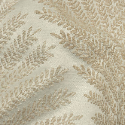 Cotton and Recycled Polyester Drapery Jacquard - Champagne Leaf Chains - British Imported Detail