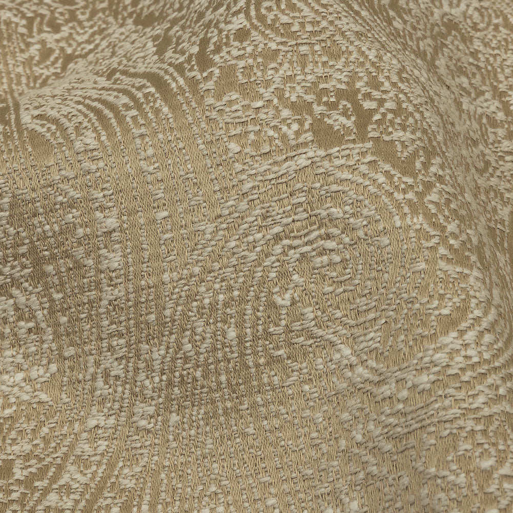 Cotton and Recycled Polyester Drapery Jacquard - Caramel Delicate Paisley - British Imported Detail