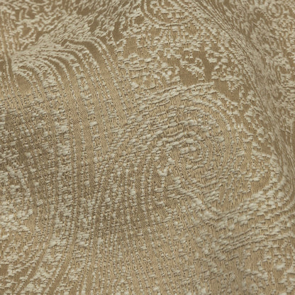 Cotton and Recycled Polyester Drapery Jacquard - Caramel Delicate Paisley - British Imported Detail