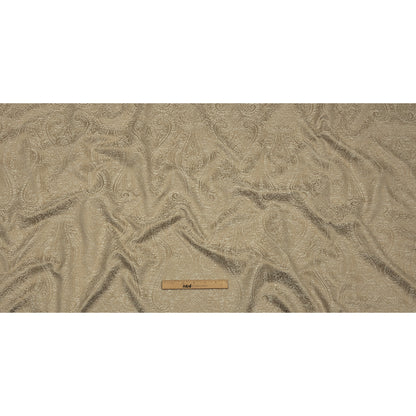 Cotton and Recycled Polyester Drapery Jacquard - Caramel Delicate Paisley - British Imported Full