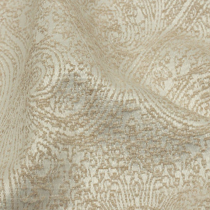 Cotton and Recycled Polyester Drapery Jacquard - Champagne Delicate Paisley - British Imported Detail