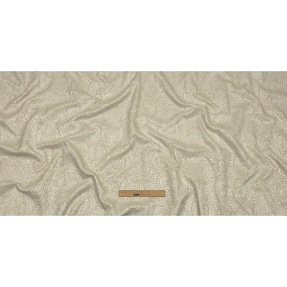 Cotton and Recycled Polyester Drapery Jacquard - Champagne Delicate Paisley - British Imported Full