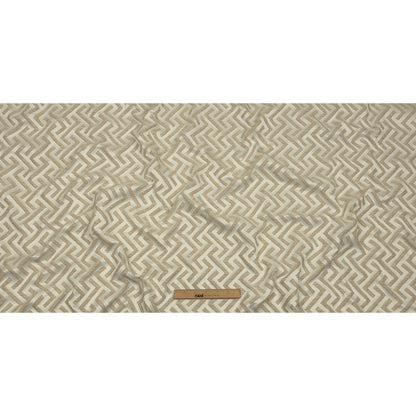 Cotton and Recycled Polyester Drapery Jacquard - Champagne Broken Chevrons - British Imported Full