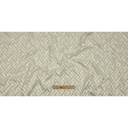 Cotton and Recycled Polyester Drapery Jacquard - Ivory Broken Chevrons - British Imported Full