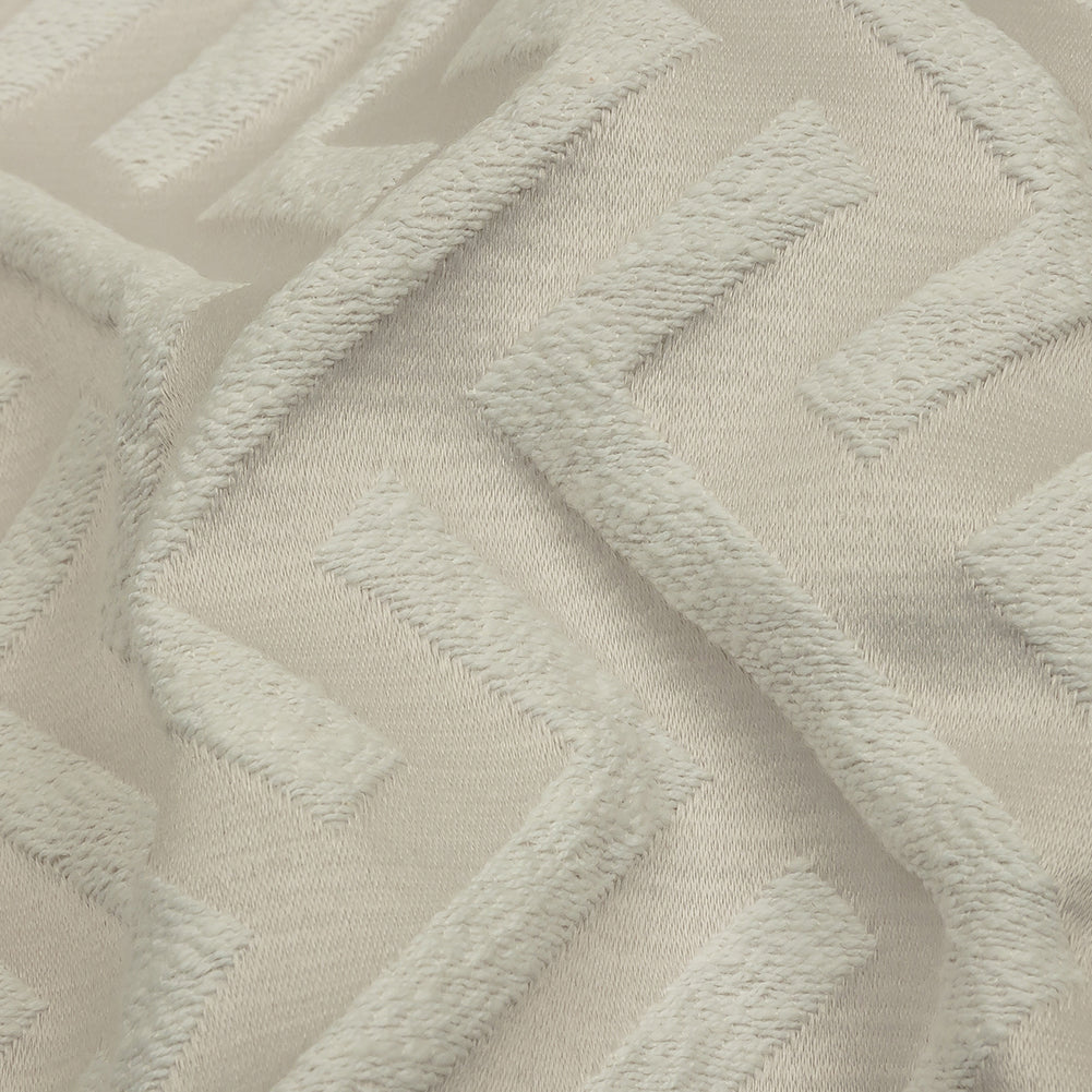 Cotton and Recycled Polyester Drapery Jacquard - Pearl Broken Chevrons - British Imported Detail