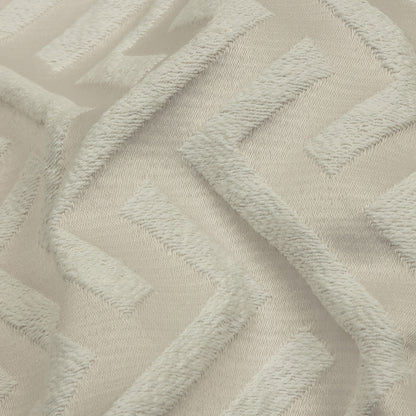 Cotton and Recycled Polyester Drapery Jacquard - Pearl Broken Chevrons - British Imported Detail