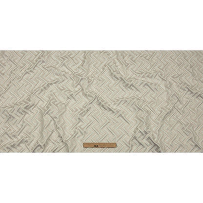 Cotton and Recycled Polyester Drapery Jacquard - Pearl Broken Chevrons - British Imported Full