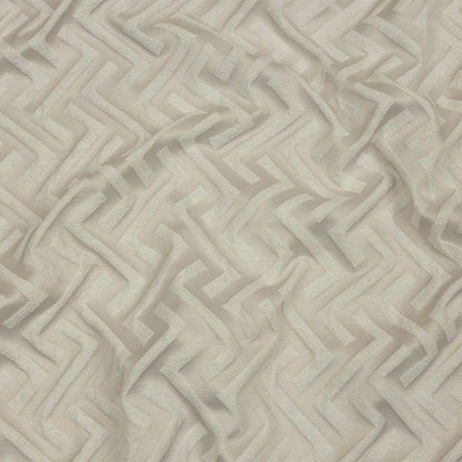 Cotton and Recycled Polyester Drapery Jacquard - Pearl Broken Chevrons - British Imported