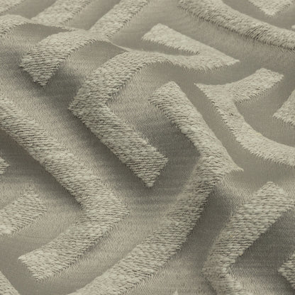 Cotton and Recycled Polyester Drapery Jacquard - Silver Broken Chevrons - British Imported Detail