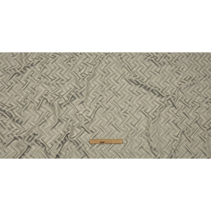Cotton and Recycled Polyester Drapery Jacquard - Silver Broken Chevrons - British Imported Full