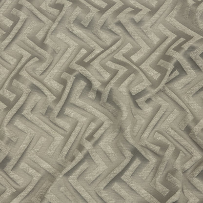 Cotton and Recycled Polyester Drapery Jacquard - Silver Broken Chevrons - British Imported