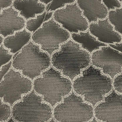 Cotton and Recycled Polyester Drapery Jacquard - Graphite Fancy Little Ogees - British Imported Detail