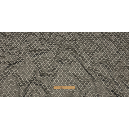 Cotton and Recycled Polyester Drapery Jacquard - Graphite Fancy Little Ogees - British Imported Full