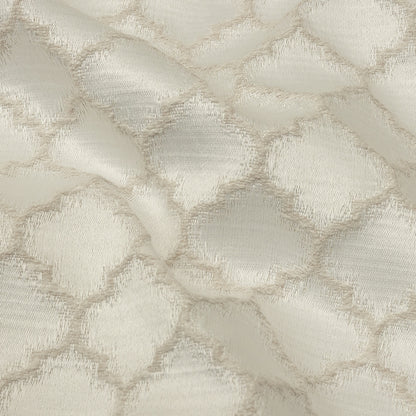 Cotton and Recycled Polyester Drapery Jacquard - Ivory Fancy Little Ogees - British Imported Detail