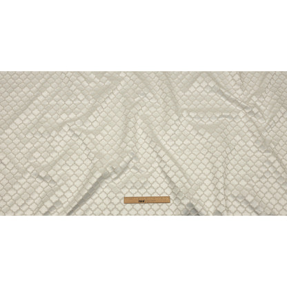 Cotton and Recycled Polyester Drapery Jacquard - Ivory Fancy Little Ogees - British Imported Full