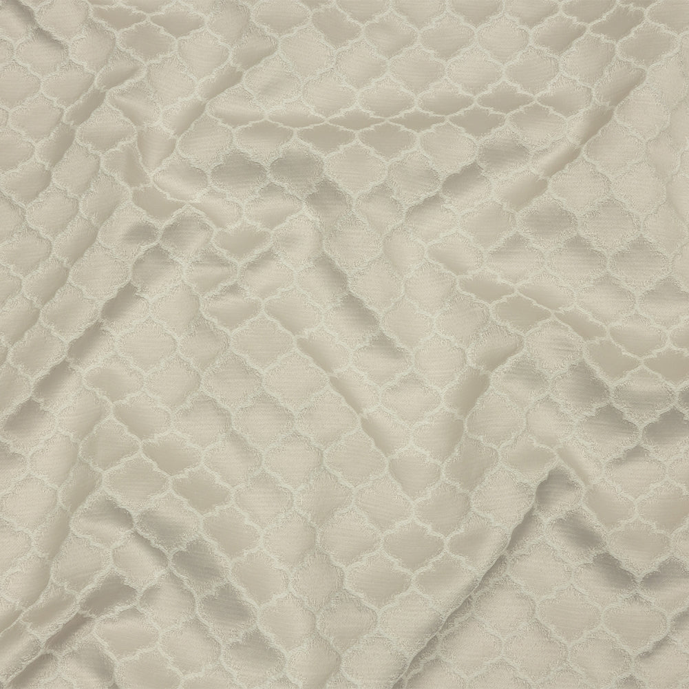 Cotton and Recycled Polyester Drapery Jacquard - Pearl Fancy Little Ogees - British Imported