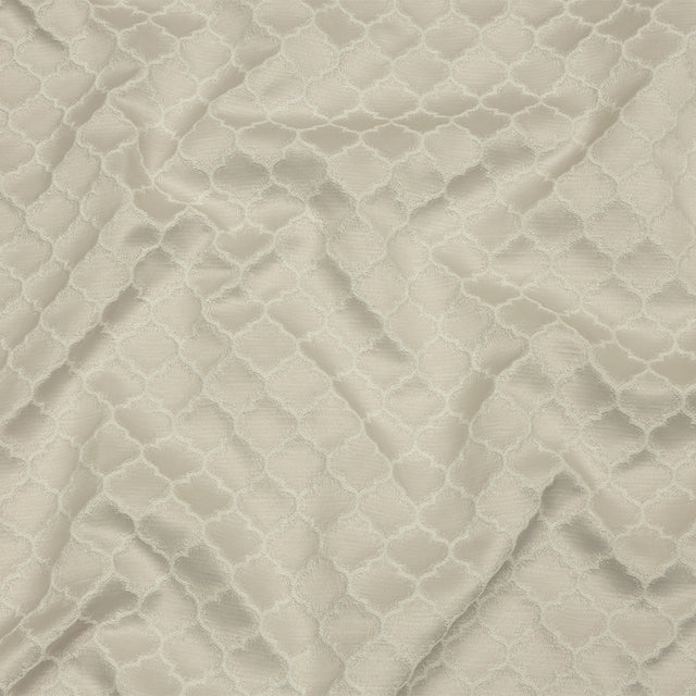 Cotton and Recycled Polyester Drapery Jacquard - Pearl Fancy Little Ogees - British Imported