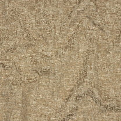 Cotton and Recycled Polyester Drapery Jacquard - Caramel Crosshatched Lines - British Imported