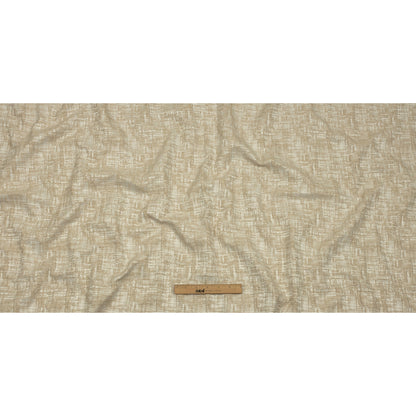 Cotton and Recycled Polyester Drapery Jacquard - Champagne Crosshatched Lines - British Imported Full