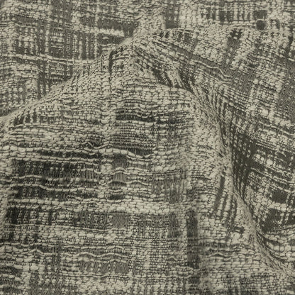 Cotton and Recycled Polyester Drapery Jacquard - Graphite Crosshatched Lines - British Imported Detail