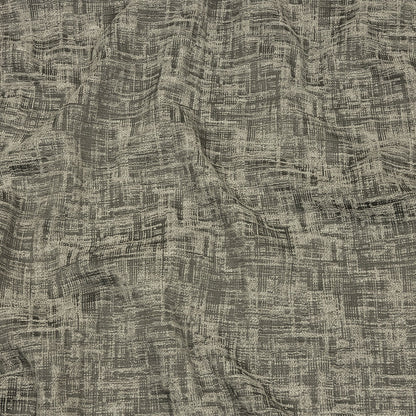 Cotton and Recycled Polyester Drapery Jacquard - Graphite Crosshatched Lines - British Imported