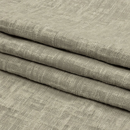 Cotton and Recycled Polyester Drapery Jacquard - Silver Crosshatched Lines - British Imported Folded