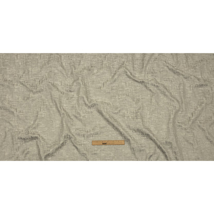 Cotton and Recycled Polyester Drapery Jacquard - Silver Crosshatched Lines - British Imported Full